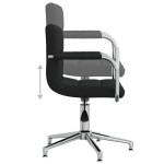 vidaXL Scaun de bucătărie pivotant, negru, material textil