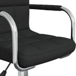 vidaXL Scaun de bucătărie pivotant, negru, material textil