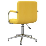 vidaXL Scaun de bucătărie pivotant, galben muștar, textil vidaXL Scaun de bucătărie pivotant, galben muștar, textil