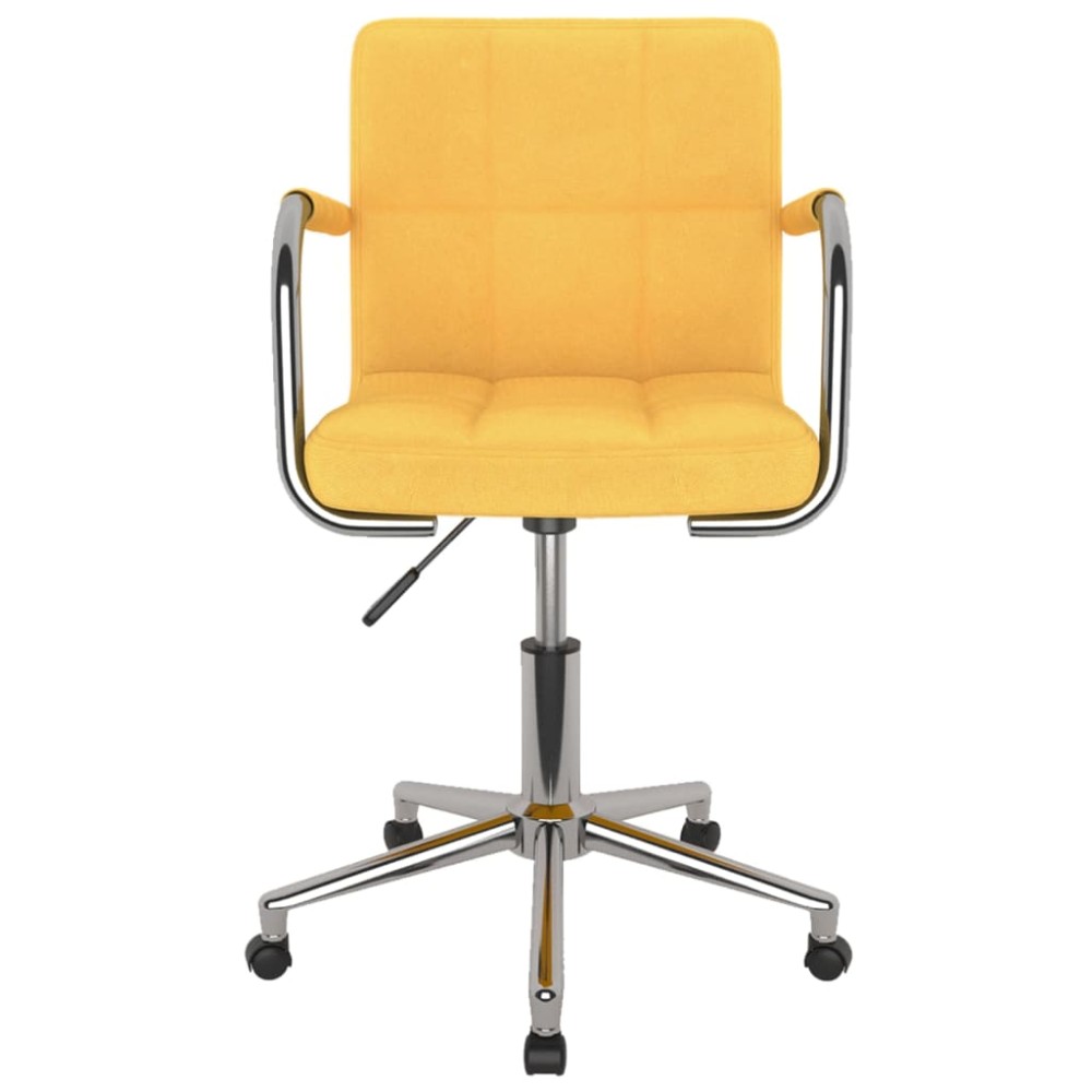 vidaXL Scaun de bucătărie pivotant, galben muștar, textil