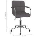 vidaXL Scaun de bucătărie pivotant, gri taupe, material textil