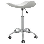 vidaXL Scaun de masă pivotant, alb, piele ecologică
