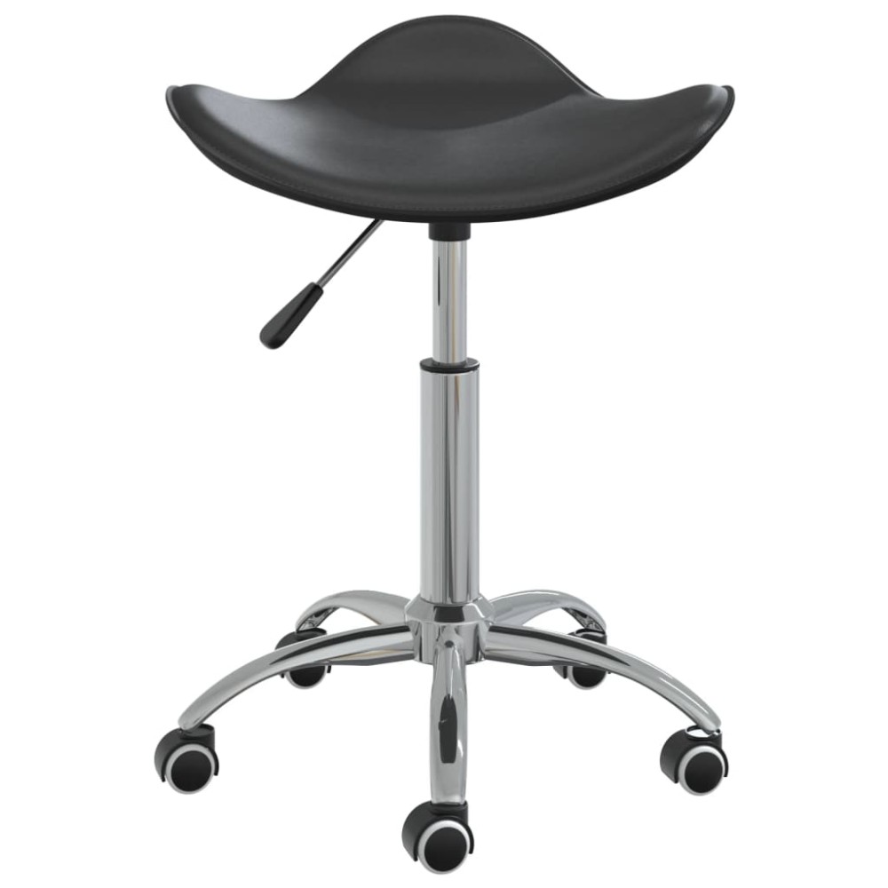 vidaXL Scaun de masă pivotant, negru, piele ecologică