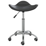 vidaXL Scaun de masă pivotant, negru, piele ecologică