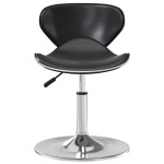 vidaXL Scaun de bucătărie, negru, piele ecologică vidaXL Scaun de bucătărie, negru, piele ecologică