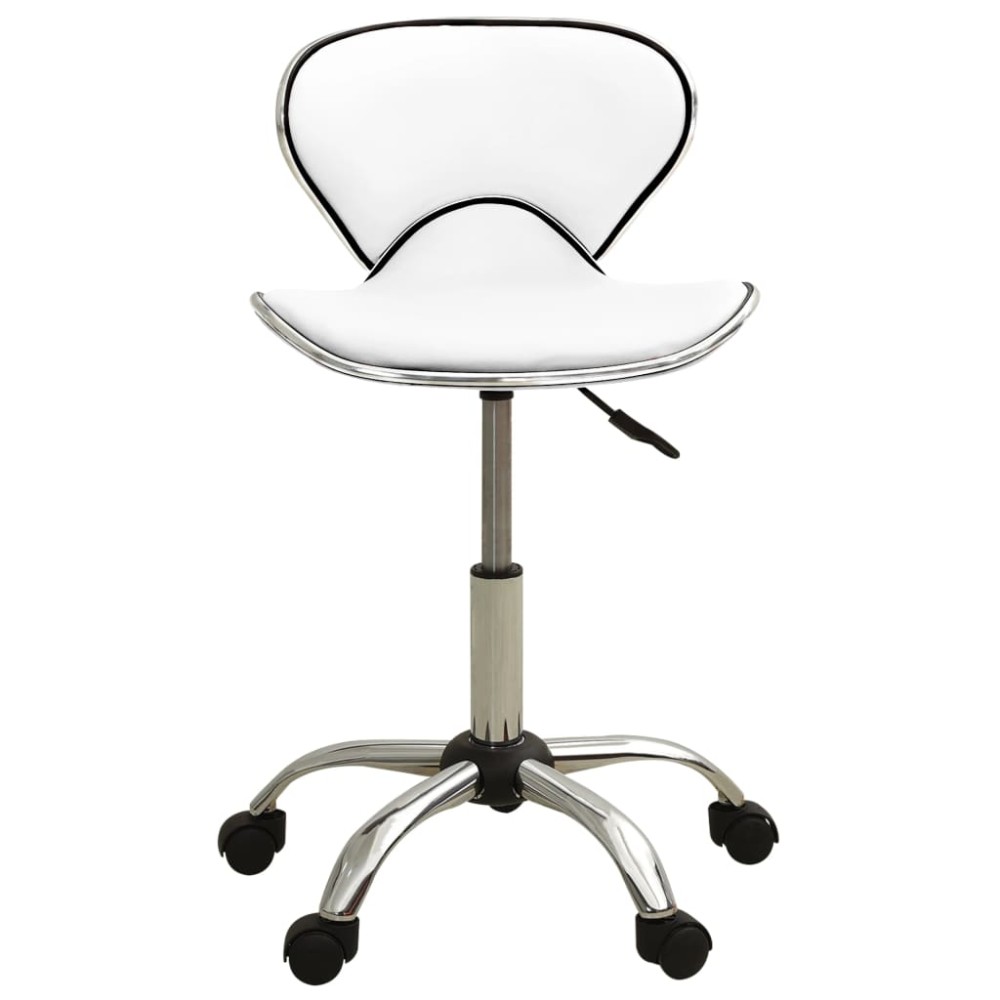 vidaXL Scaun de birou, alb, piele ecologică