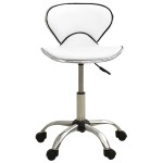vidaXL Scaun de birou, alb, piele ecologică vidaXL Scaun de birou, alb, piele ecologică