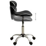 vidaXL Scaun de birou, negru, piele ecologică vidaXL Scaun de birou, negru, piele ecologică