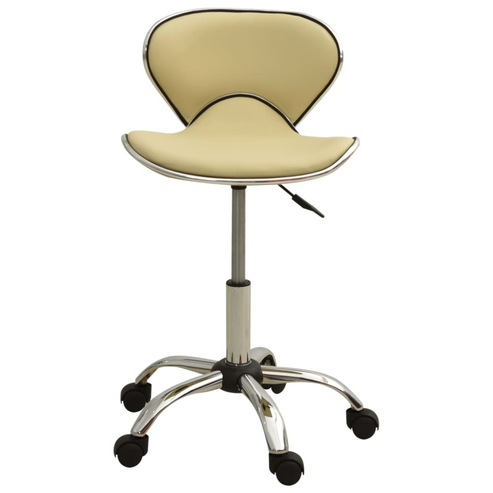 vidaXL Scaun de birou, crem, piele ecologică