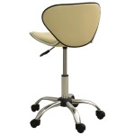 vidaXL Scaun de birou, crem, piele ecologică vidaXL Scaun de birou, crem, piele ecologică