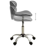 vidaXL Scaun de birou, gri, piele ecologică vidaXL Scaun de birou, gri, piele ecologică