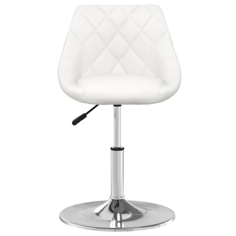vidaXL Scaun de bar, alb, piele ecologică