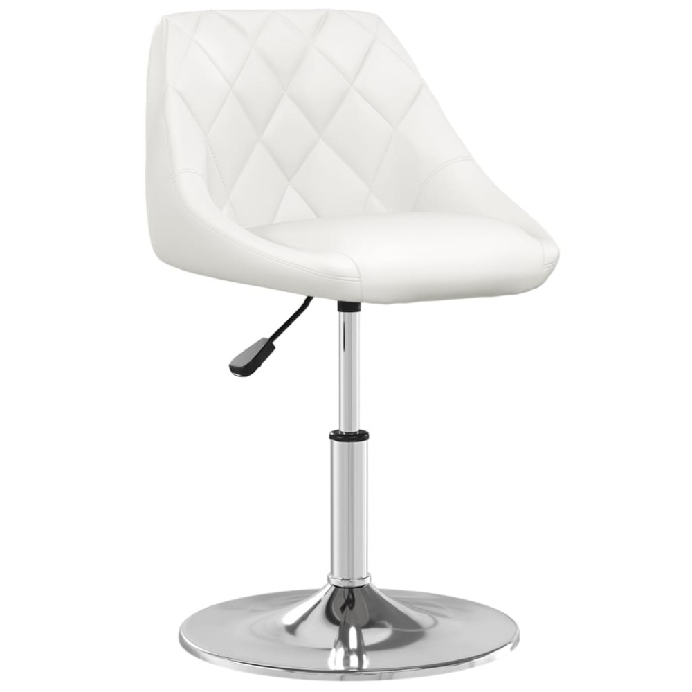 vidaXL Scaun de bar, alb, piele ecologică