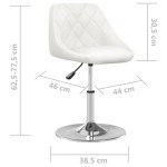 vidaXL Scaun de bar, alb, piele ecologică vidaXL Scaun de bar, alb, piele ecologică