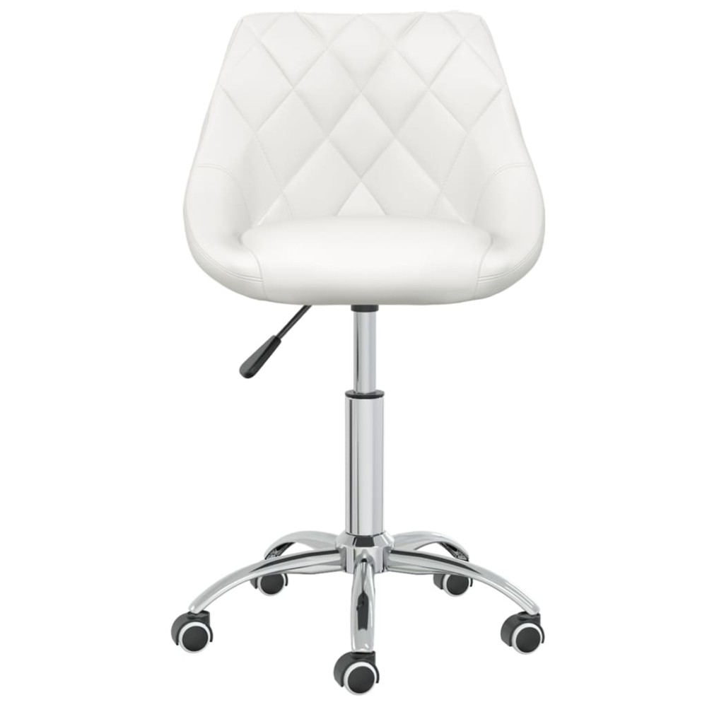 vidaXL Scaune de masă pivotante, 4 buc., alb, piele ecologică