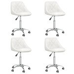 vidaXL Scaune de masă pivotante, 4 buc., alb, piele ecologică vidaXL Scaune de masă pivotante, 4 buc., alb, piele ecologică