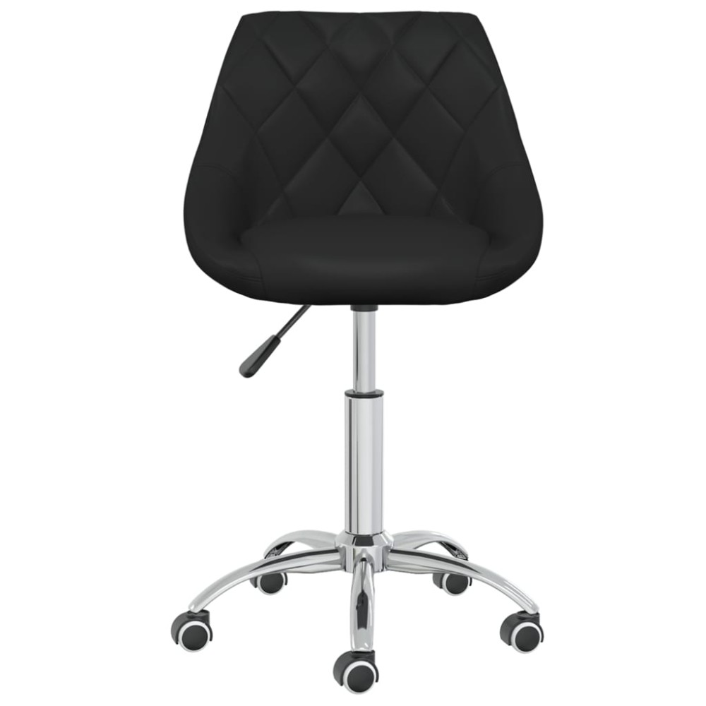 vidaXL Scaune de bucătărie pivotante, 4 buc., negru, piele ecologică