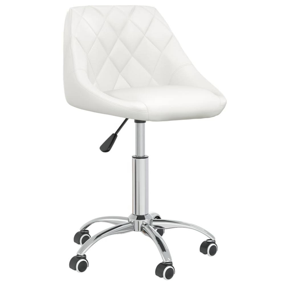 vidaXL Scaune de bucătărie pivotante, 6 buc., alb, piele ecologică