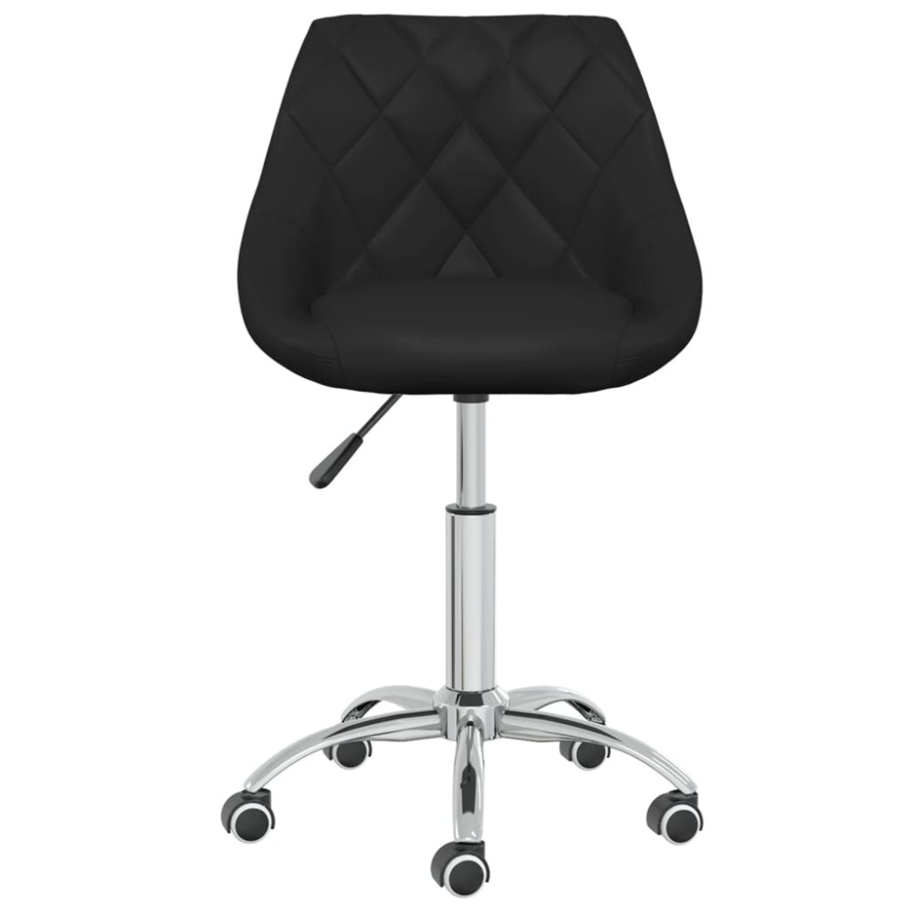 vidaXL Scaun de bucătărie pivotant, negru, piele ecologică