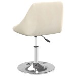 vidaXL Scaune de masă pivotante, 4 buc., crem, catifea