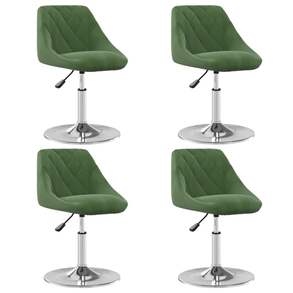 vidaXL Scaune de bucătărie pivotante, 4 buc., verde închis, catifea