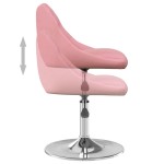 vidaXL Scaune de sufragerie pivotante 6 buc, roz, catifea vidaXL Scaune de sufragerie pivotante 6 buc, roz, catifea