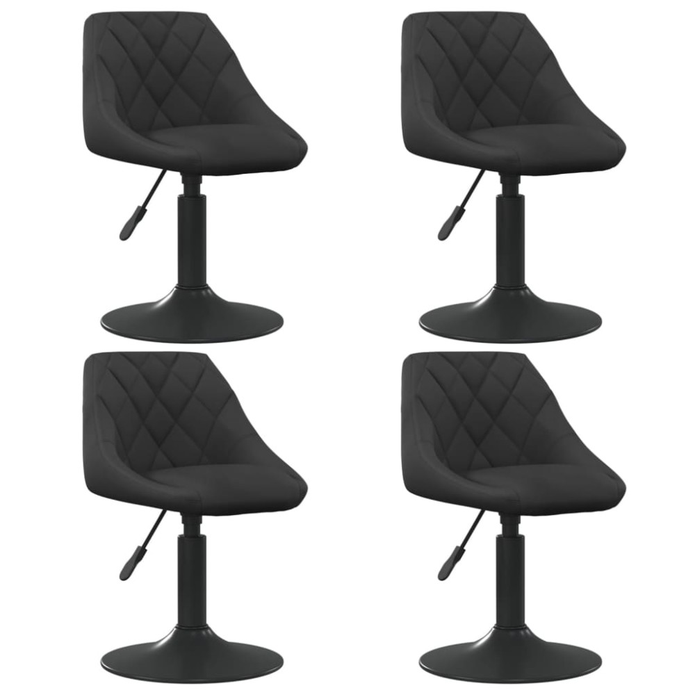 vidaXL Scaune de masă pivotante, 4 buc., negru, catifea