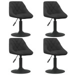 vidaXL Scaune de masă pivotante, 4 buc., negru, catifea