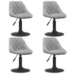 vidaXL Scaune de masă pivotante, 4 buc., gri deschis, catifea
