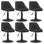 vidaXL Scaune de sufragerie pivotante 6 buc, negru, catifea vidaXL Scaune de sufragerie pivotante 6 buc, negru, catifea