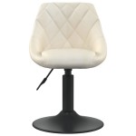 vidaXL Scaune de sufragerie pivotante 6 buc, crem, catifea vidaXL Scaune de sufragerie pivotante 6 buc, crem, catifea