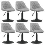 vidaXL Scaune de sufragerie pivotante 6 buc, gri deschis, catifea vidaXL Scaune de sufragerie pivotante 6 buc, gri deschis, catifea