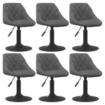 vidaXL Scaune de sufragerie pivotante, 6 buc, gri închis, catifea vidaXL Scaune de sufragerie pivotante, 6 buc, gri închis, catifea