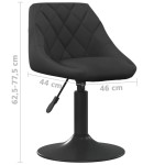 vidaXL Scaun de masă, negru, catifea vidaXL Scaun de masă, negru, catifea