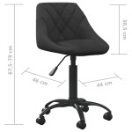 vidaXL Scaun de birou, negru, catifea vidaXL Scaun de birou, negru, catifea