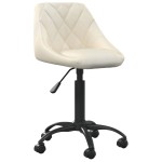 vidaXL Scaun de birou, crem, catifea vidaXL Scaun de birou, crem, catifea