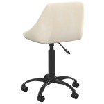 vidaXL Scaun de birou, crem, catifea vidaXL Scaun de birou, crem, catifea