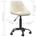 vidaXL Scaun de birou, crem, catifea vidaXL Scaun de birou, crem, catifea
