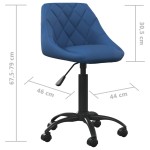 vidaXL Scaun de birou, albastru, catifea vidaXL Scaun de birou, albastru, catifea