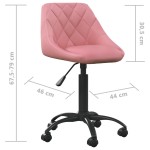 vidaXL Scaun de birou, roz, catifea vidaXL Scaun de birou, roz, catifea