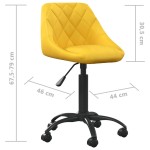vidaXL Scaun de birou, galben muștar, catifea vidaXL Scaun de birou, galben muștar, catifea