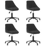 vidaXL Scaune de masă pivotante, 4 buc., negru, catifea vidaXL Scaune de masă pivotante, 4 buc., negru, catifea