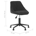 vidaXL Scaun de masă pivotant, negru, catifea vidaXL Scaun de masă pivotant, negru, catifea