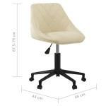 vidaXL Scaun de masă pivotant, crem, catifea vidaXL Scaun de masă pivotant, crem, catifea