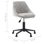 vidaXL Scaun de masă pivotant, gri deschis, catifea vidaXL Scaun de masă pivotant, gri deschis, catifea