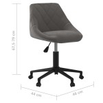 vidaXL Scaun de masă pivotant, gri închis, catifea vidaXL Scaun de masă pivotant, gri închis, catifea