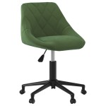 vidaXL Scaun de masă pivotant, verde închis, catifea (335487) vidaXL Scaun de masă pivotant, verde închis, catifea (335487)