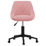 vidaXL Scaun de masă pivotant, roz, catifea vidaXL Scaun de masă pivotant, roz, catifea