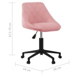 vidaXL Scaun de masă pivotant, roz, catifea vidaXL Scaun de masă pivotant, roz, catifea