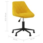 vidaXL Scaun de masă pivotant, galben muștar, catifea vidaXL Scaun de masă pivotant, galben muștar, catifea